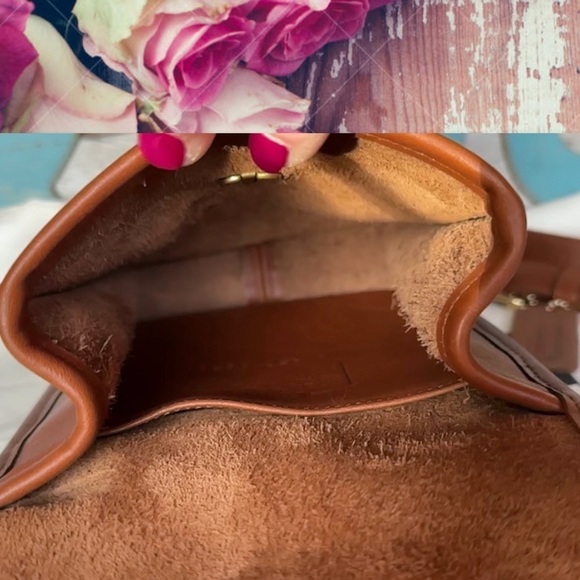 INTAGE COACH BRITISH TAN LEATHER CROSSBODY SIDEPACK BAG 9978 - Picture 16 of 17